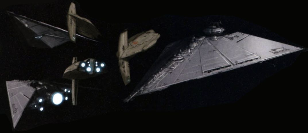 The Scythe-class compared to the Pellaeon-class Star Destroyer.