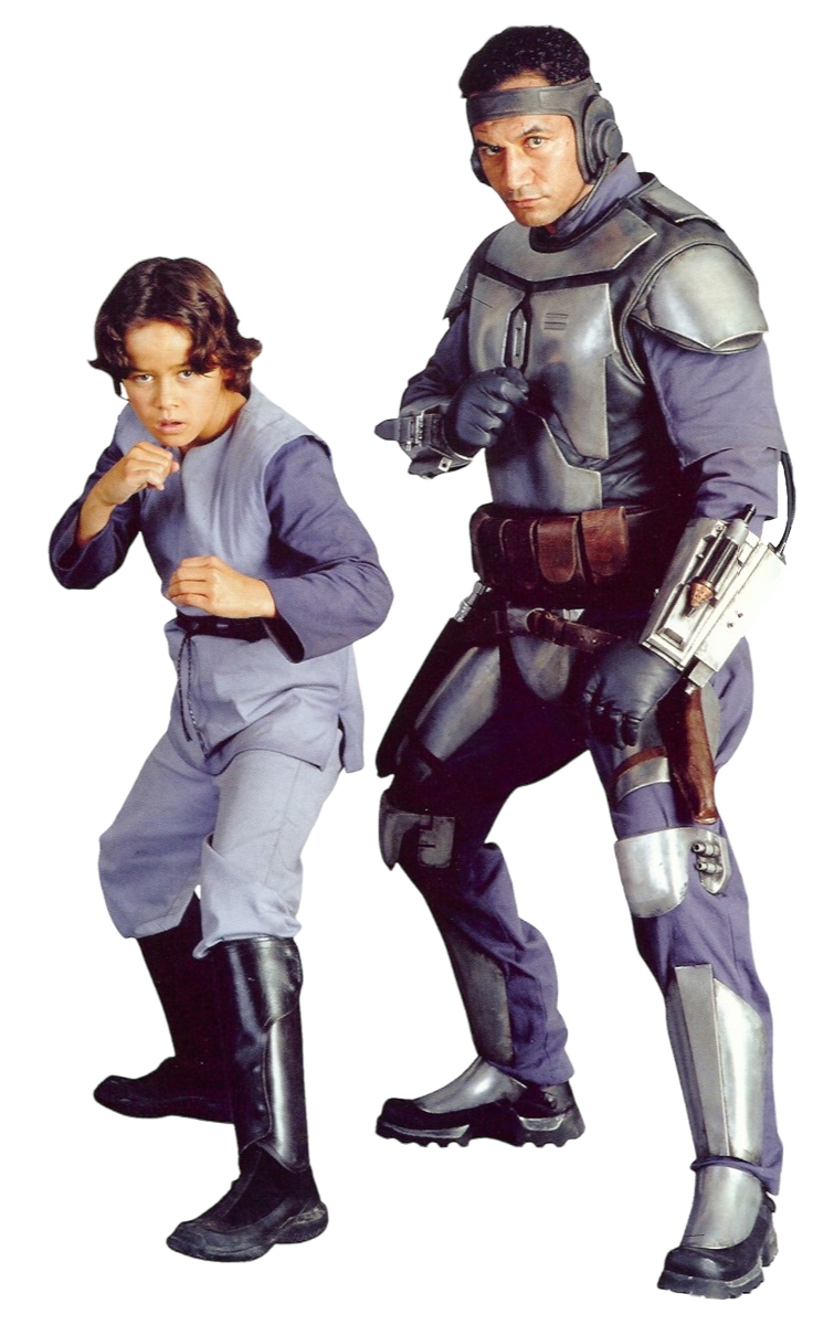 Jango Fett (left) owed Mentis Qinx credits, which Boba Fett (right) would later find himself responsible for.