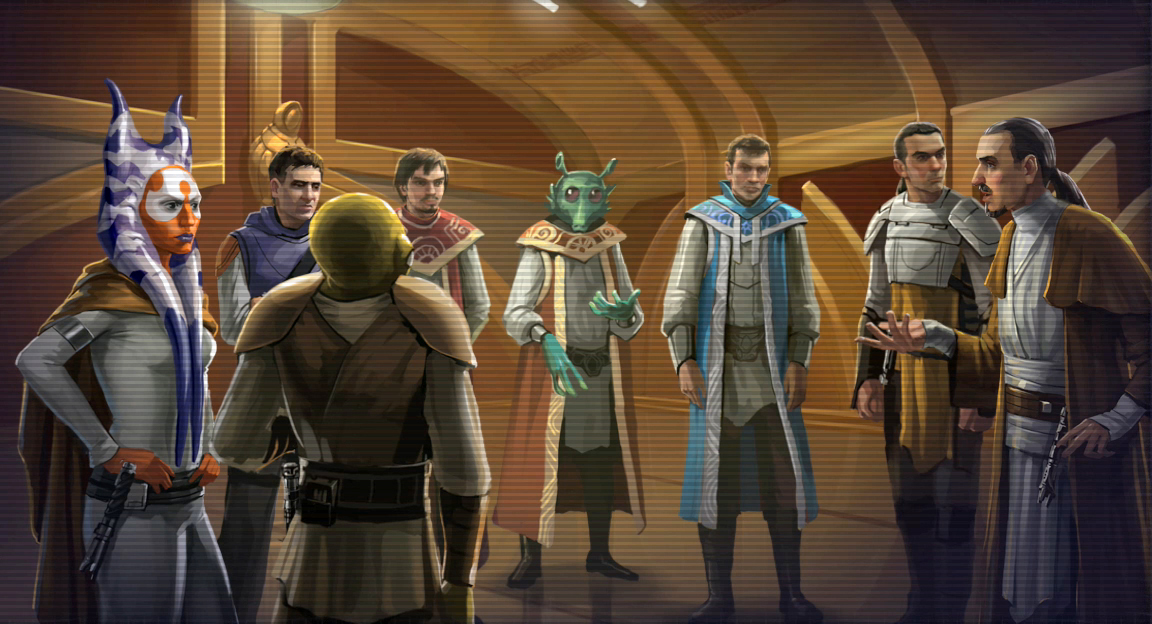 The Jedi Council meets to discuss the Sith invasion.