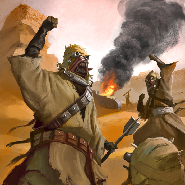 Attacks by Tusken Raiders were a frequent threat for Tatooine settlers.