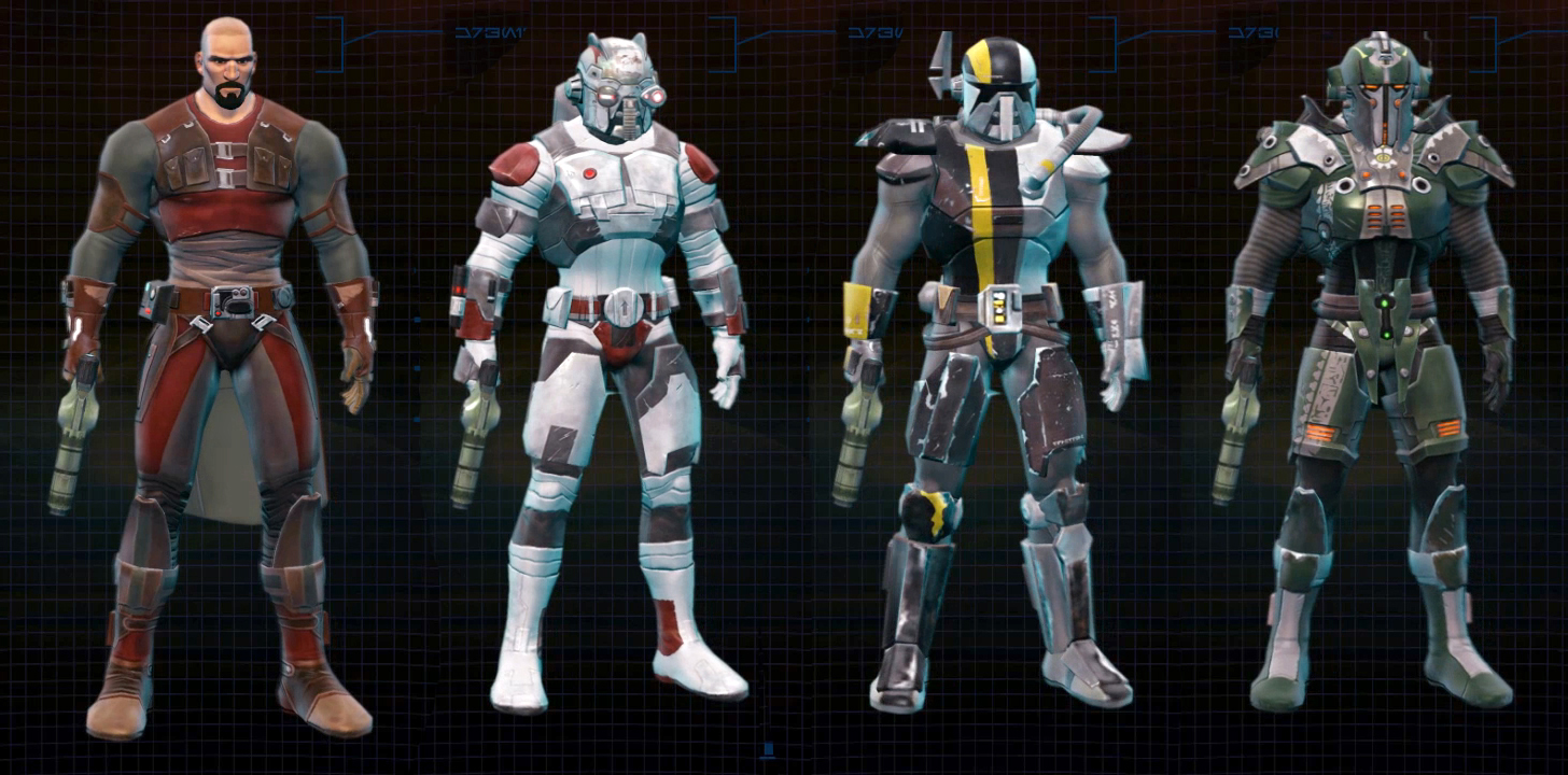 Variations of bounty hunter armor used during the Cold War