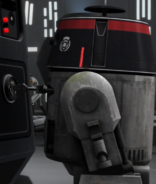 Chopper, disguised again as an Imperial astromech droid