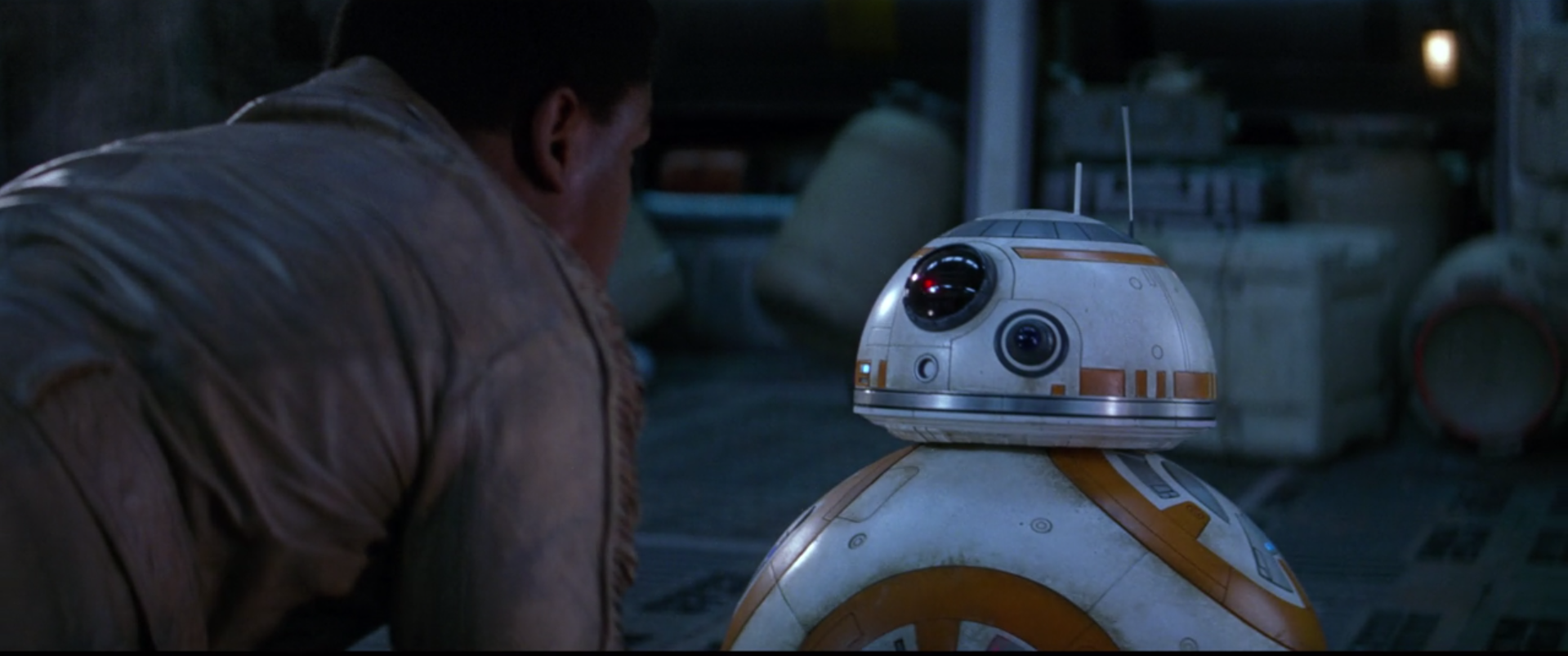 Finn asks BB-8 for the Resistance base location.