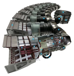 The sublight engine on a YT-1300 light freighter