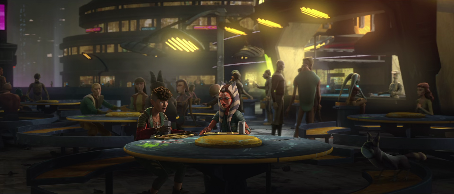 After leaving the loadlifters with Rafa, Trace Martez and Ahsoka Tano had a meal at the wharf together.