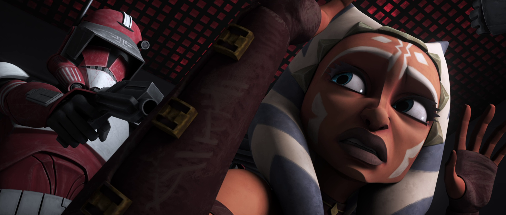 Ahsoka Tano is placed under arrest by Commander Fox