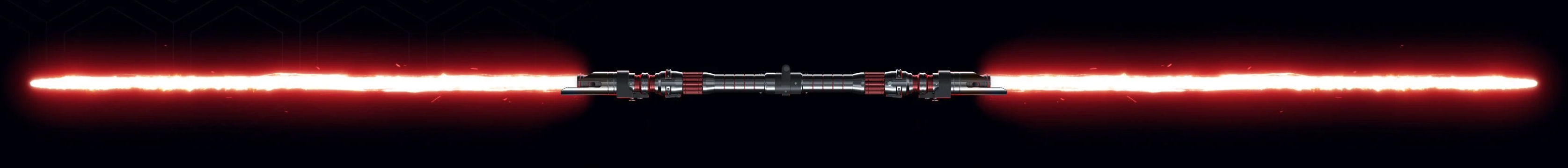 The hinged double-bladed lightsaber of Rey's vision