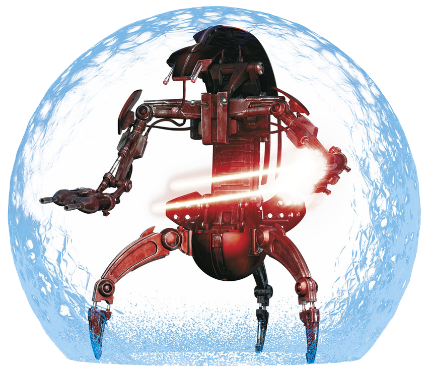 Droidekas were equipped with a shield generator.