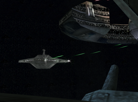 Arrestor attacking a Droid Control Ship.