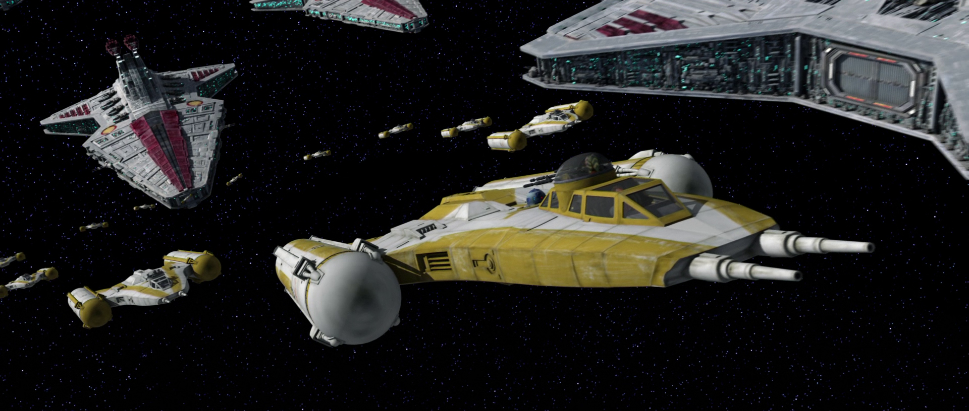 Shadow Squadron departs for its attack on the Malevolence.