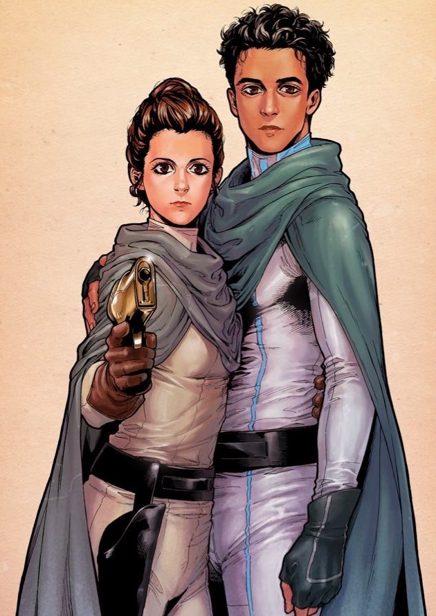 Leia Organa and Kier Domadi, Holdo's friends and allies in the Apprentice Legislature