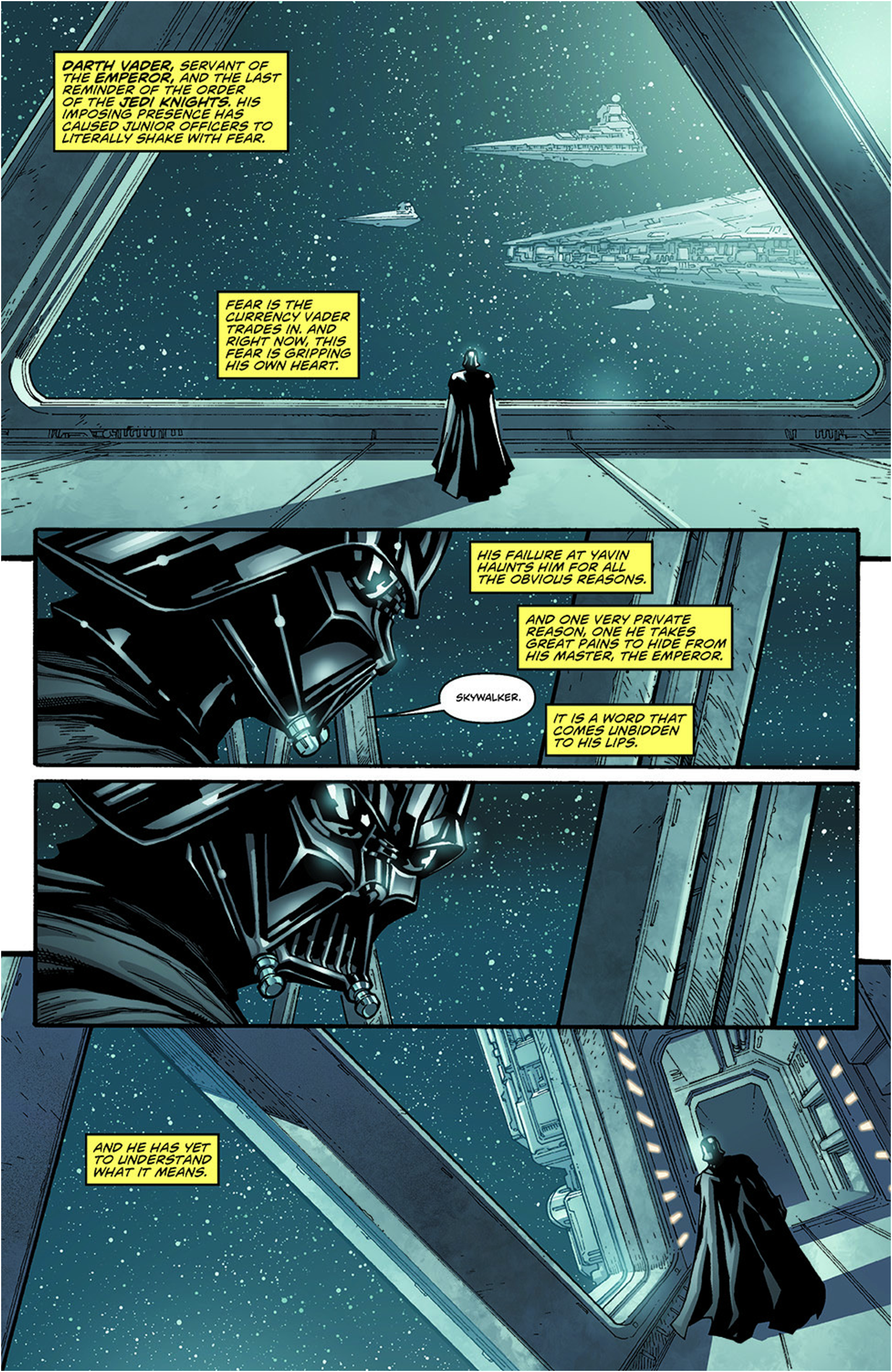 Darth Vader ponders the pilot's identity.