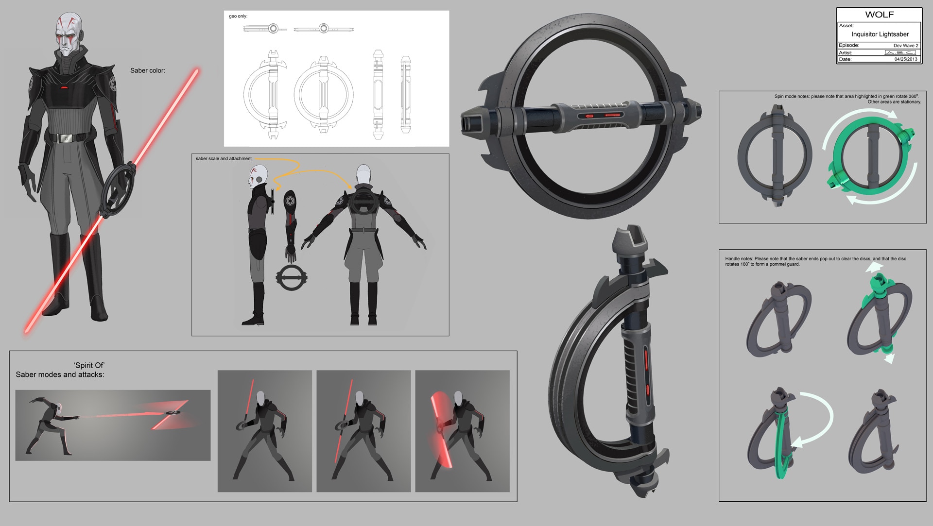 Concept art of the Grand Inquisitor's lightsaber