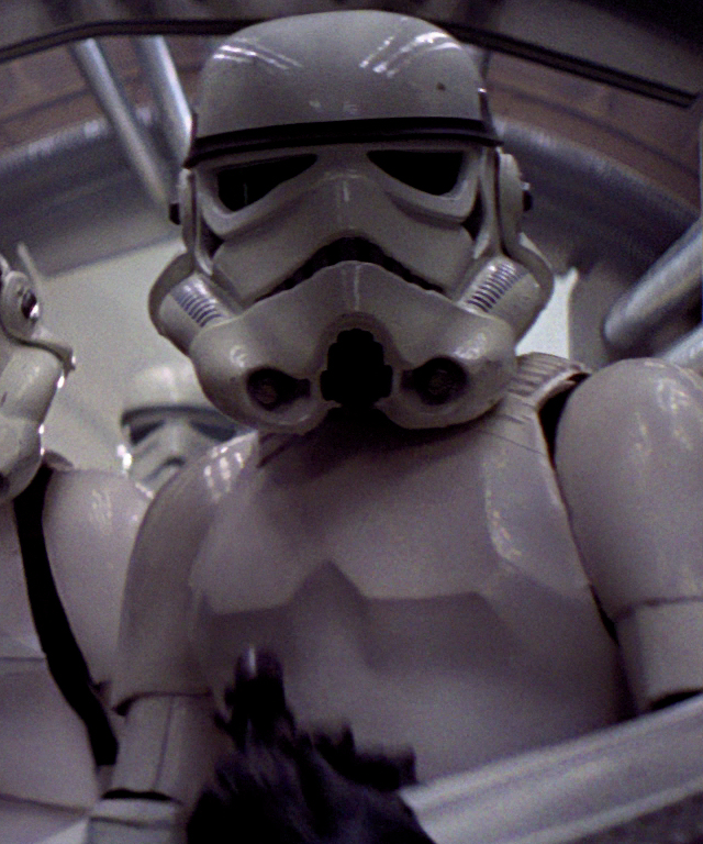 In Classic Star Wars: A New Hope, DV-692's role is combined with that of his squadmate (pictured).