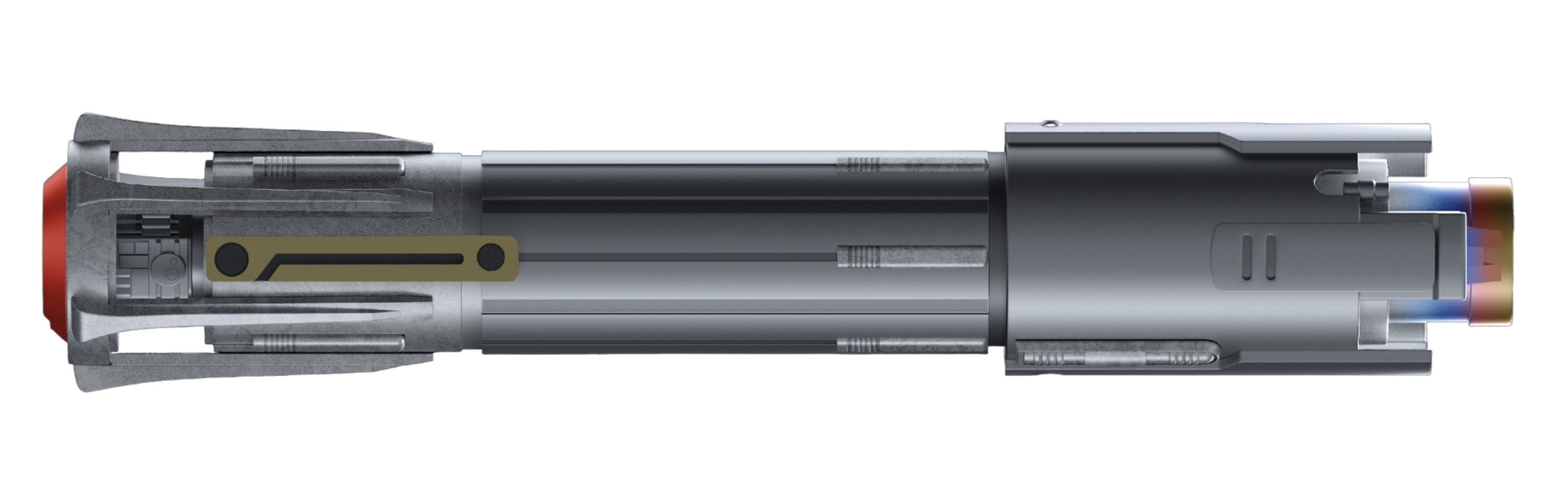 Jedi Padawan Ben Solo wielded a standard hilt lightsaber that emitted a blue plasma blade.