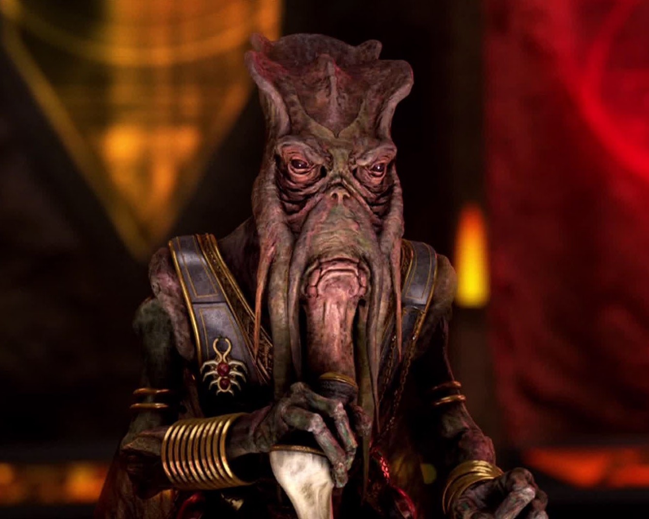 Poggle the Lesser inside the Geonosian Command Center, during the First Battle of Geonosis