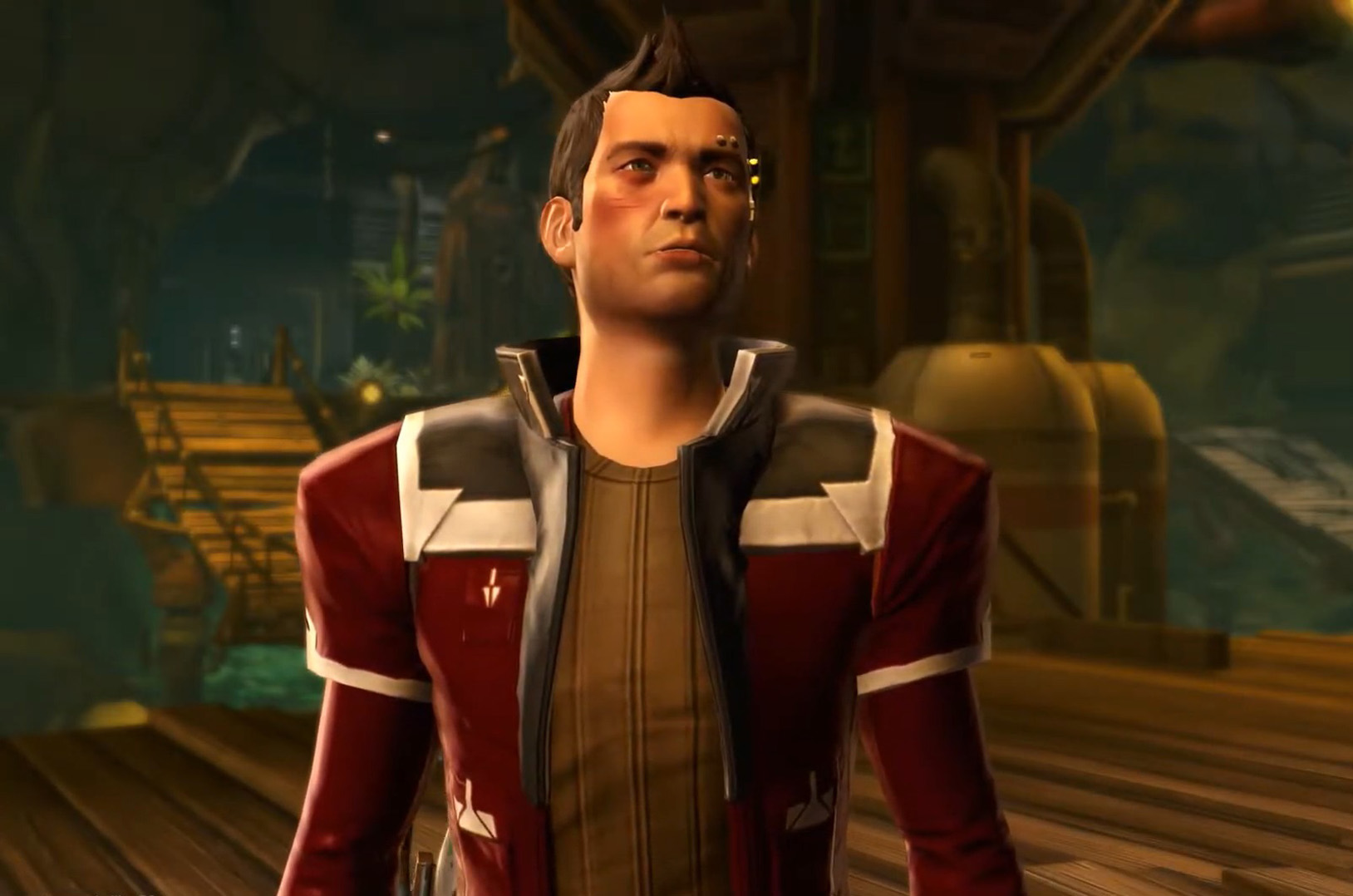 Theron Shan talks to Revan via hologram after escaping his captivity.