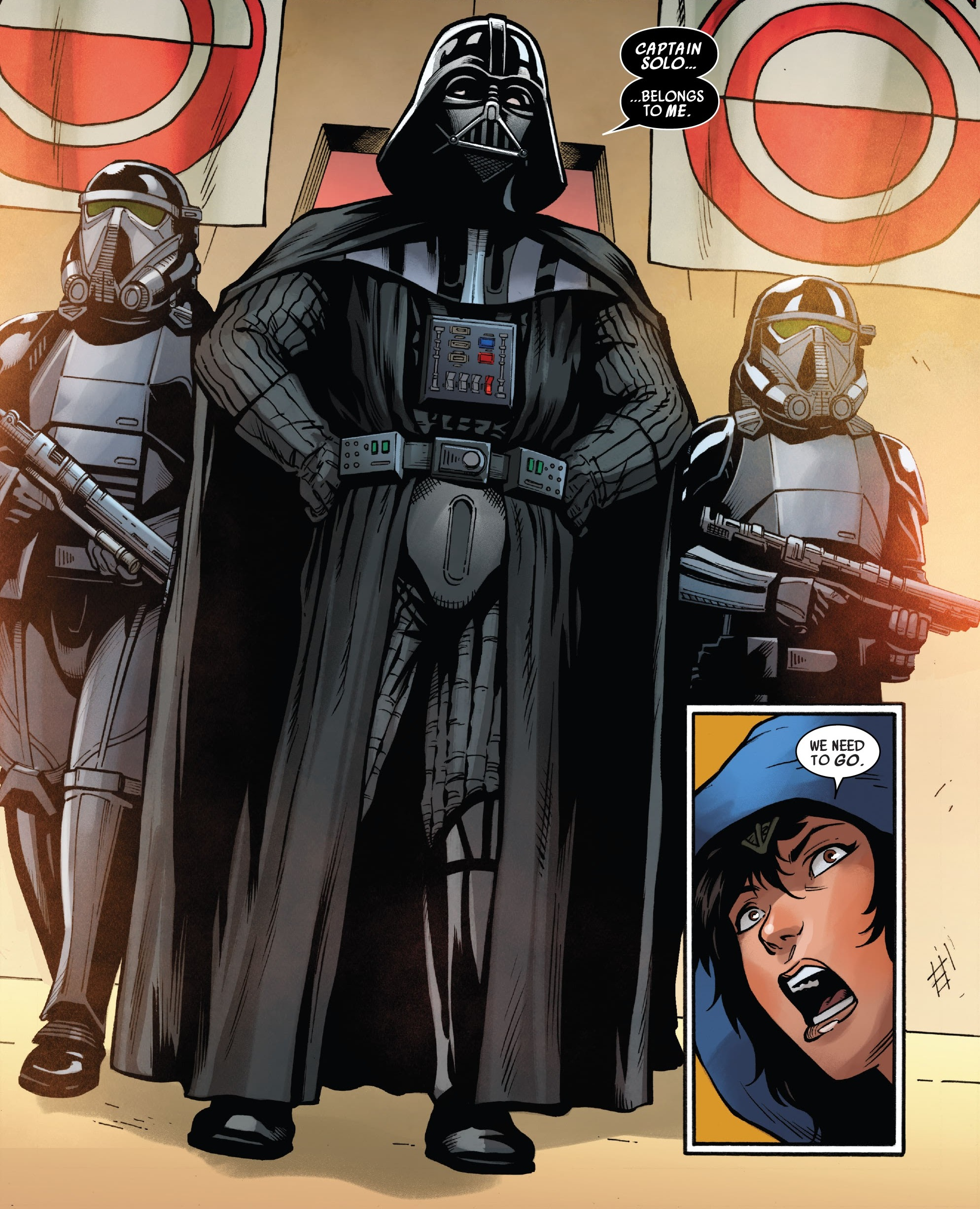 Darth Vader arrived after the end of the auction to claim Solo was his property.