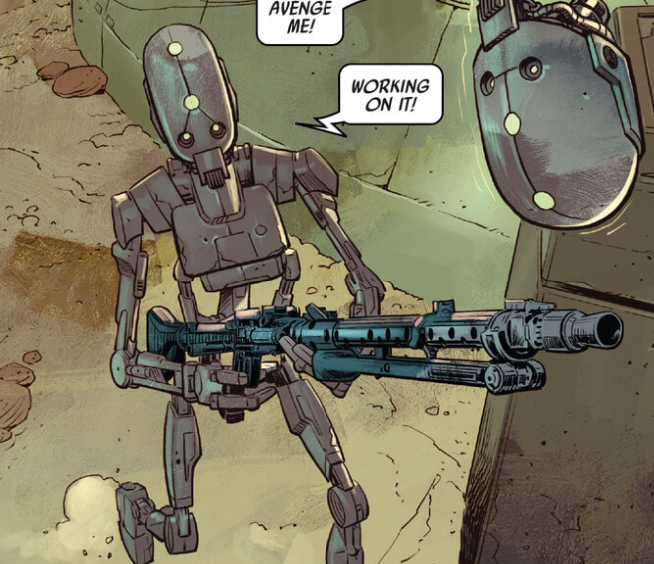 The monster droid's appearance in Darth Vader 29