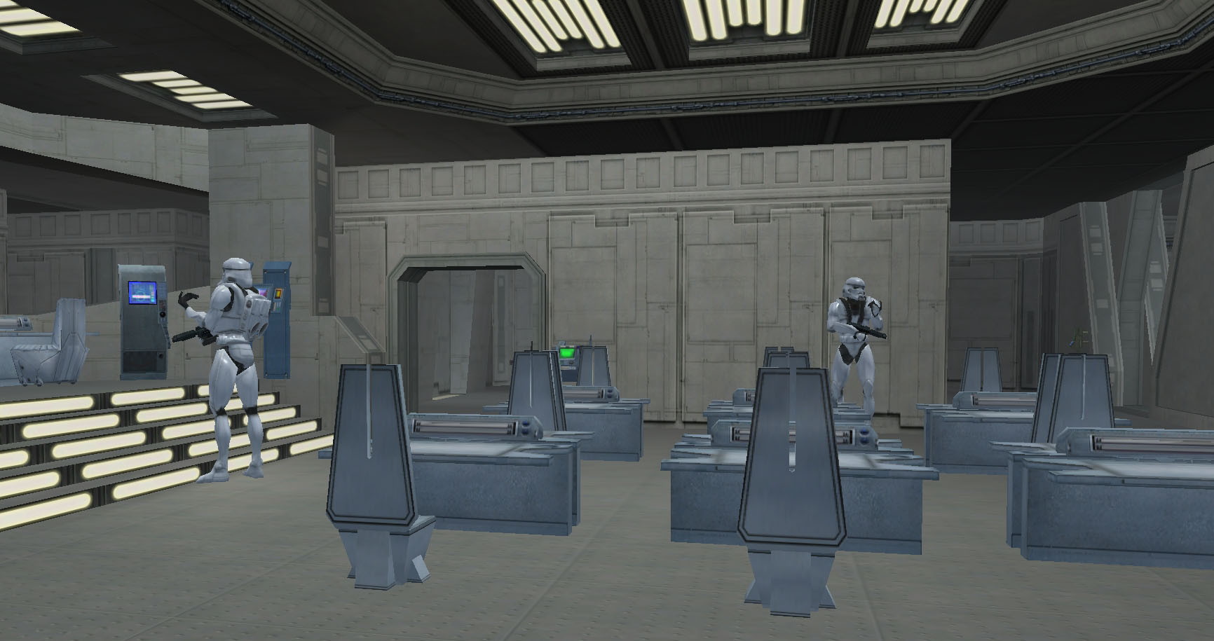 Dark troopers securing the Imperial Encampment's main building.