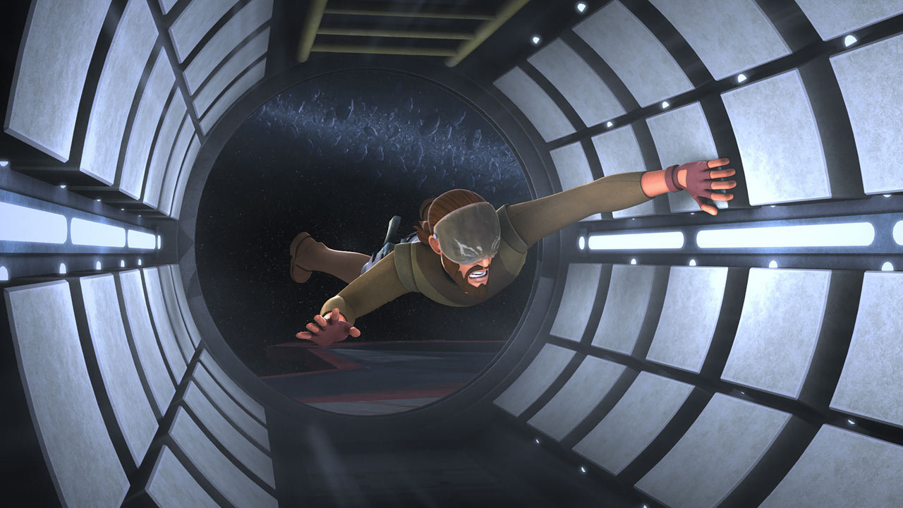 Kanan being sucked out through the airlock.