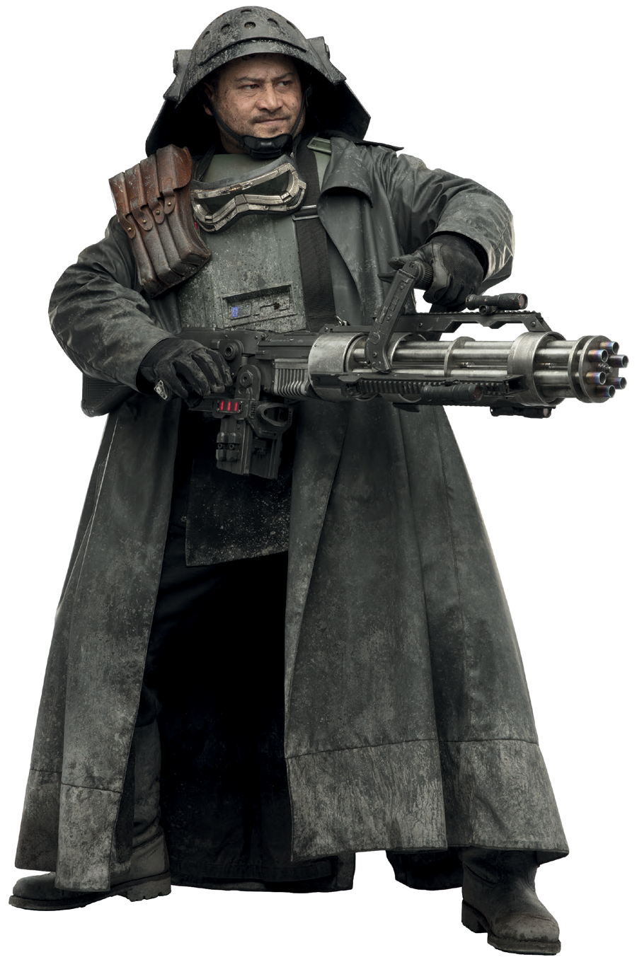 Korso firing his modified Z-6 rotary blaster cannon during the Mimban Campaign.