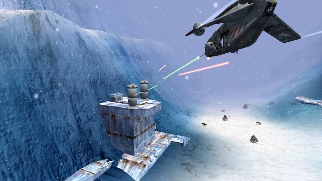 Anakin Skywalker on his way to the Jedi monument aboard a LAAT/i gunship