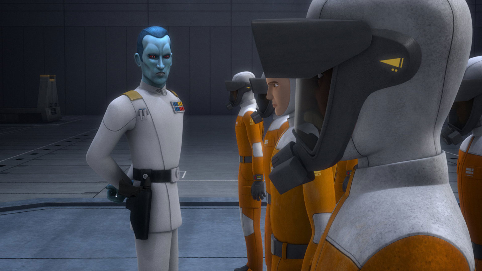 Thrawn addressing the Lothal factory workers