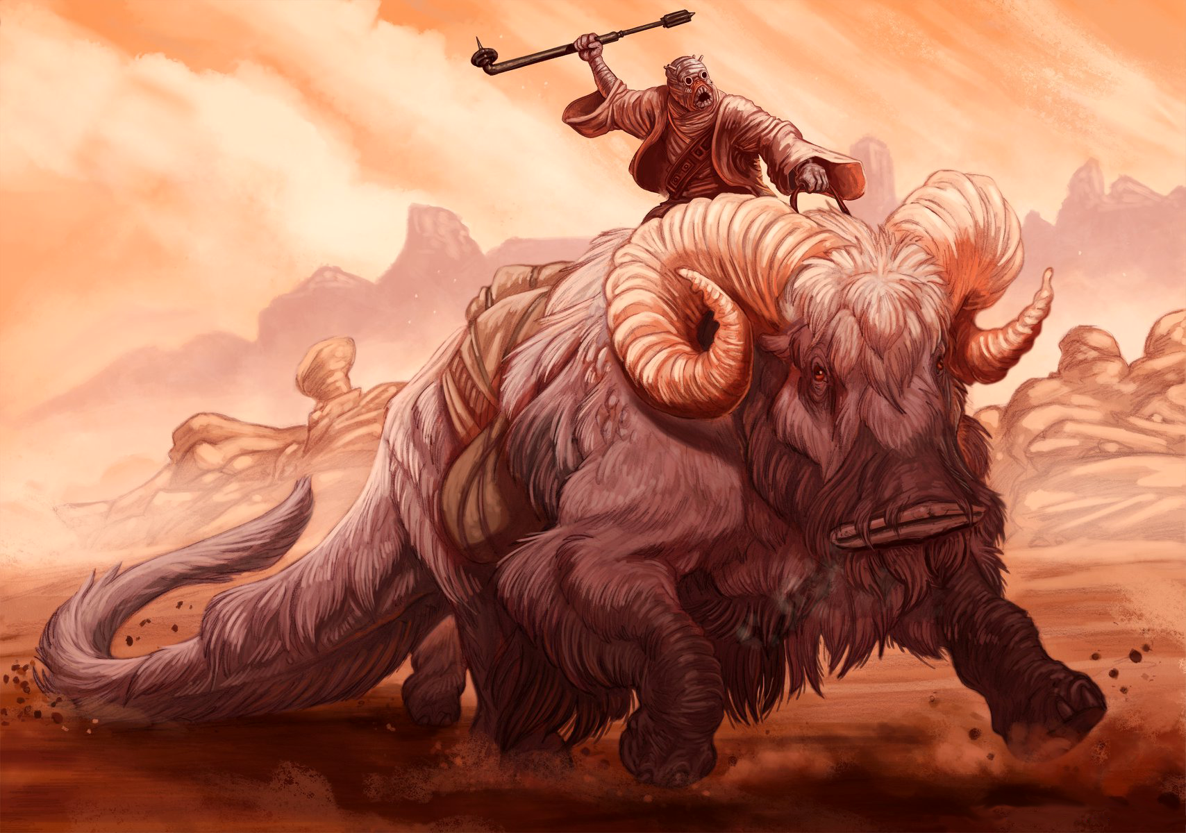 A special bond existed between a bantha rider and his mount.