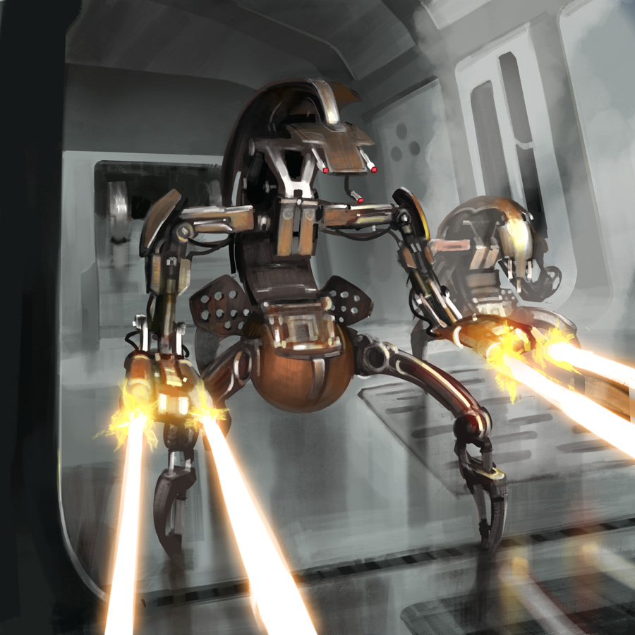 A pair of droidekas serving under IG-88's droid army.