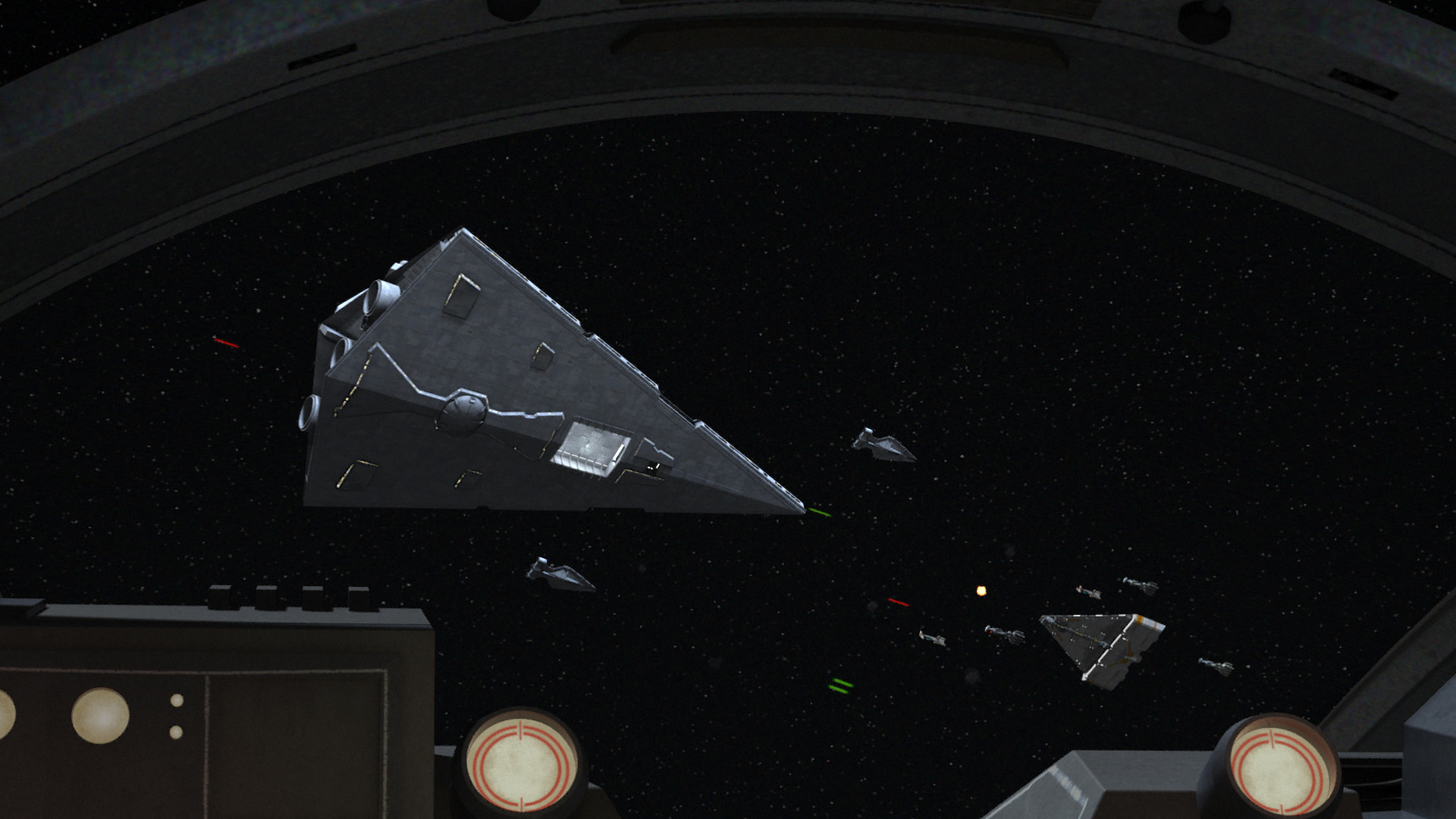 Konstantine's Star Destroyer attacking the rebel fleet