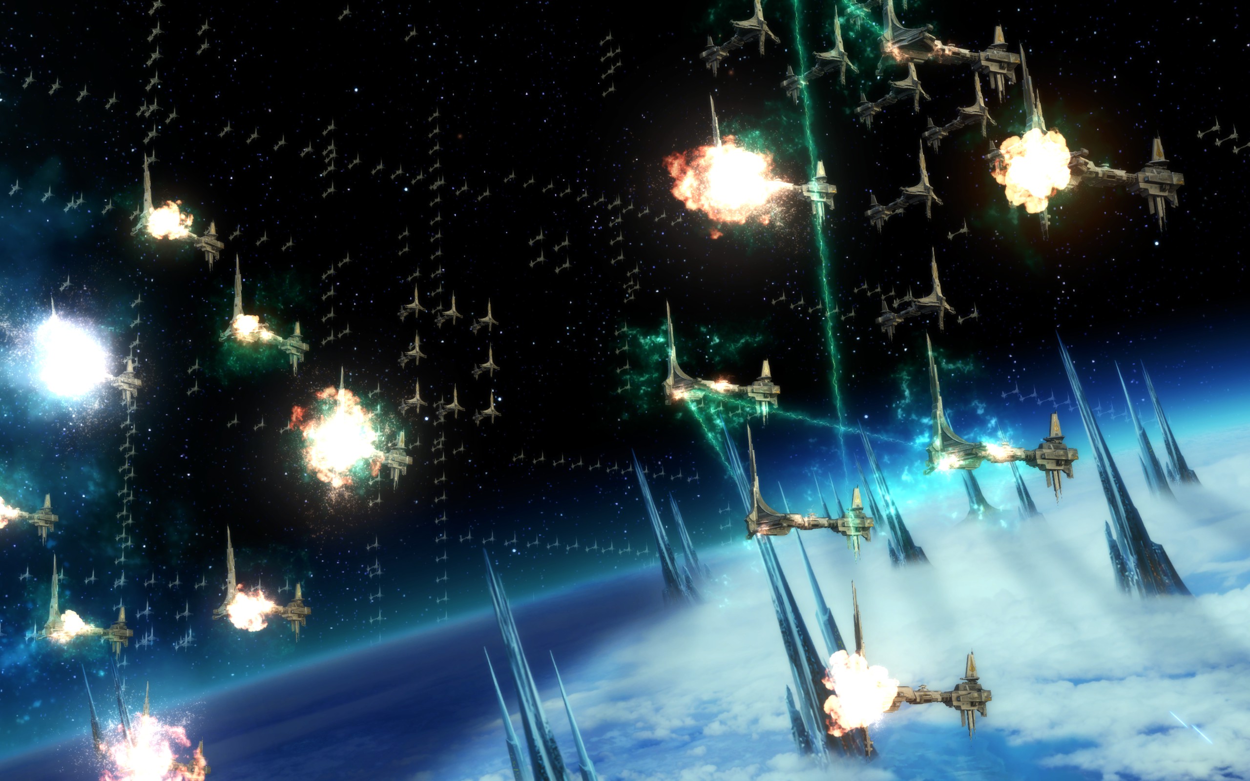 A single Gravestone blasts explodes multiple Eternal Fleet ships in a chain reaction.