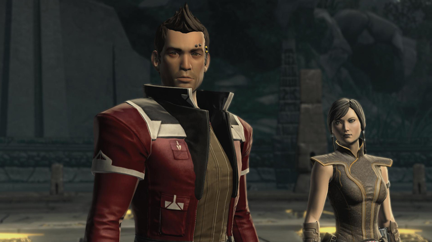 Theron with his mother Satele Shan during the confrontation with Revan