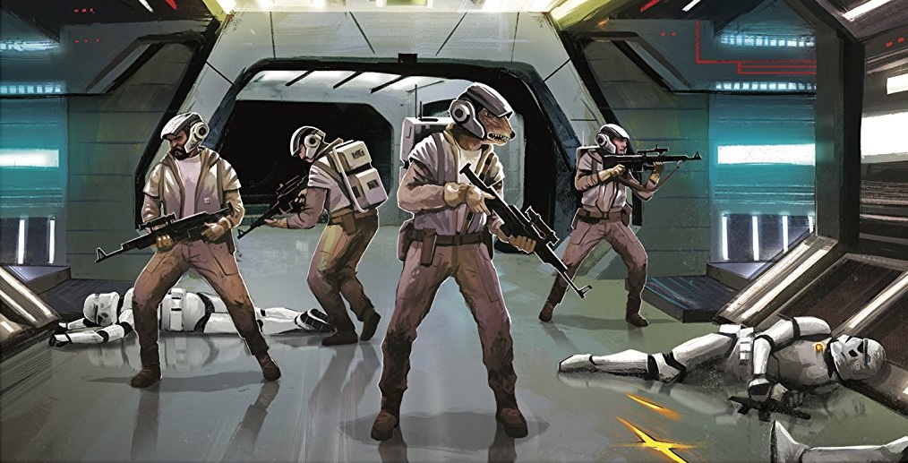 Rebel troops equipped with A280s during the Battle of Jakku