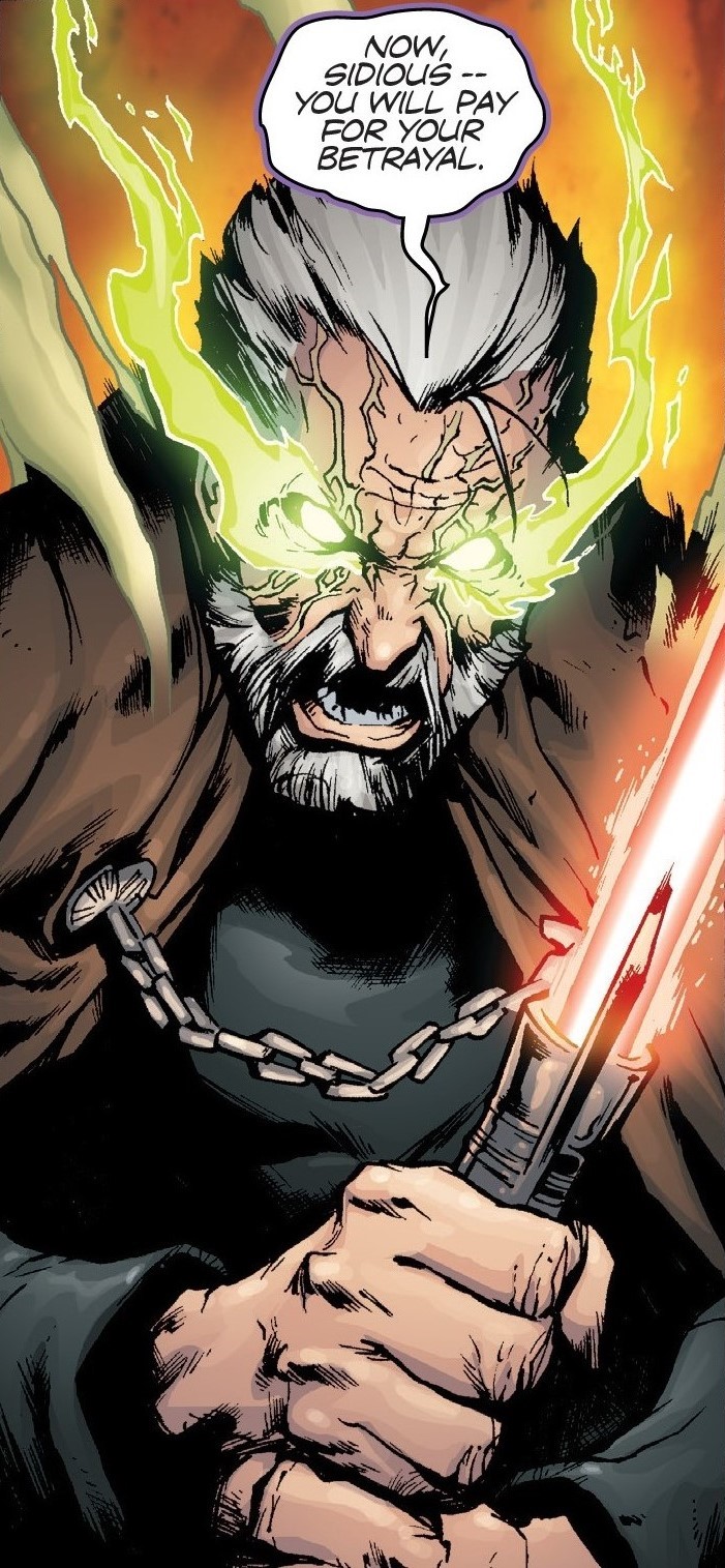 Talzin takes control of Count Dooku's body to attack his Sith Master.