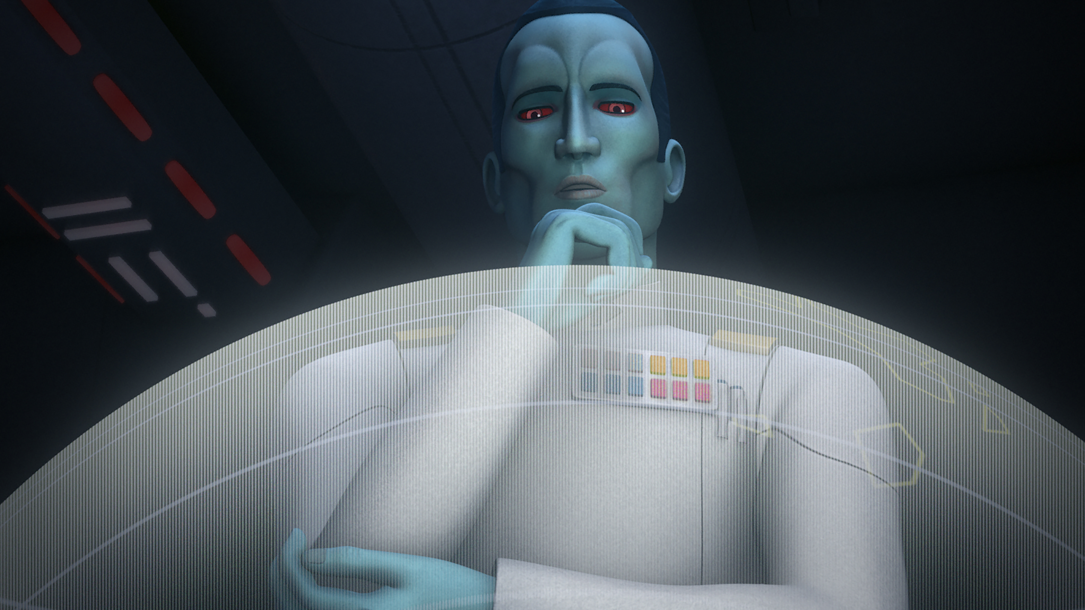 Grand Admiral Thrawn oversaw the Imperial response to the rebel raid