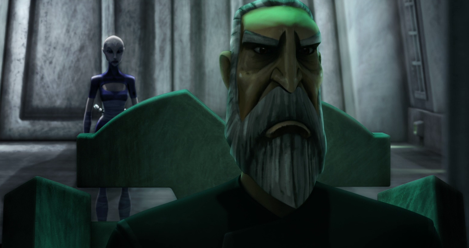 Dooku disowned his apprentice, Asajj Ventress, when Sidious began to suspect him of harboring treacherous intentions.