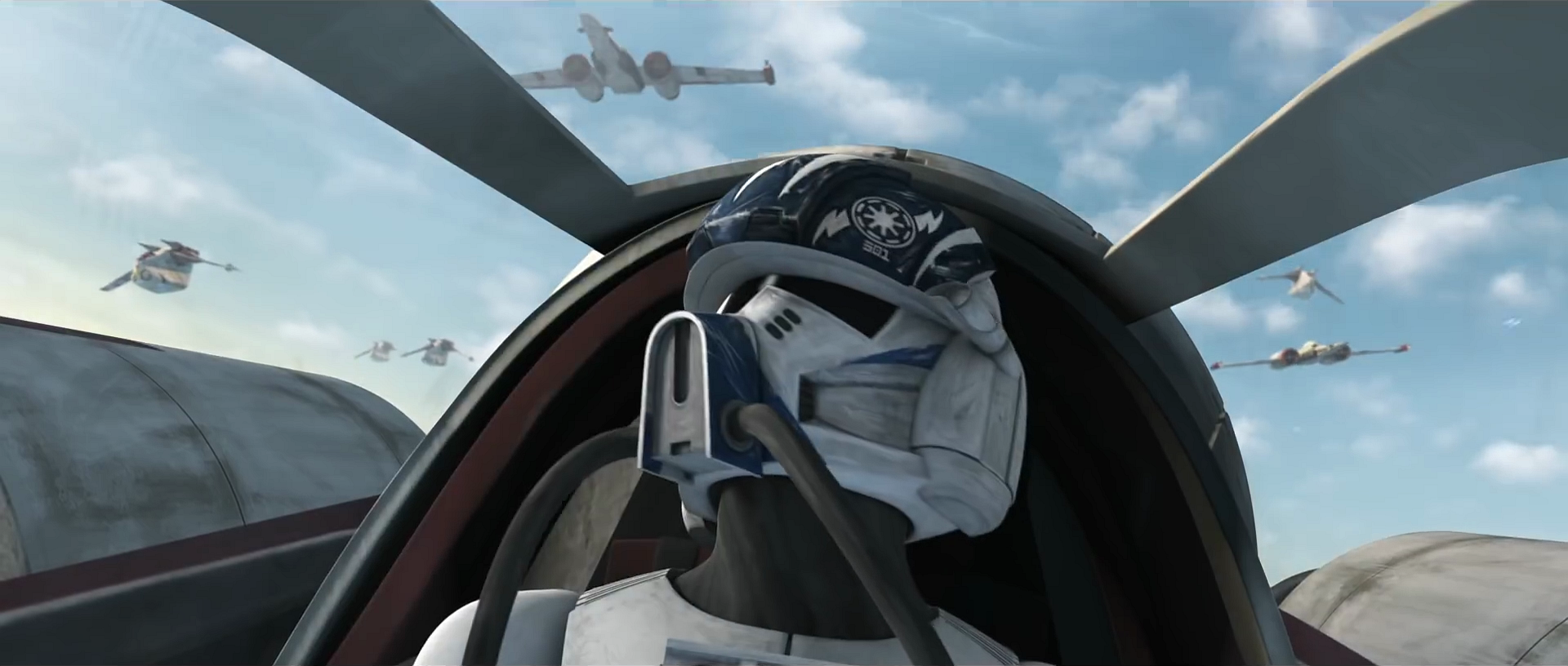 501st Legion clone pilots provided air support during the engagement.