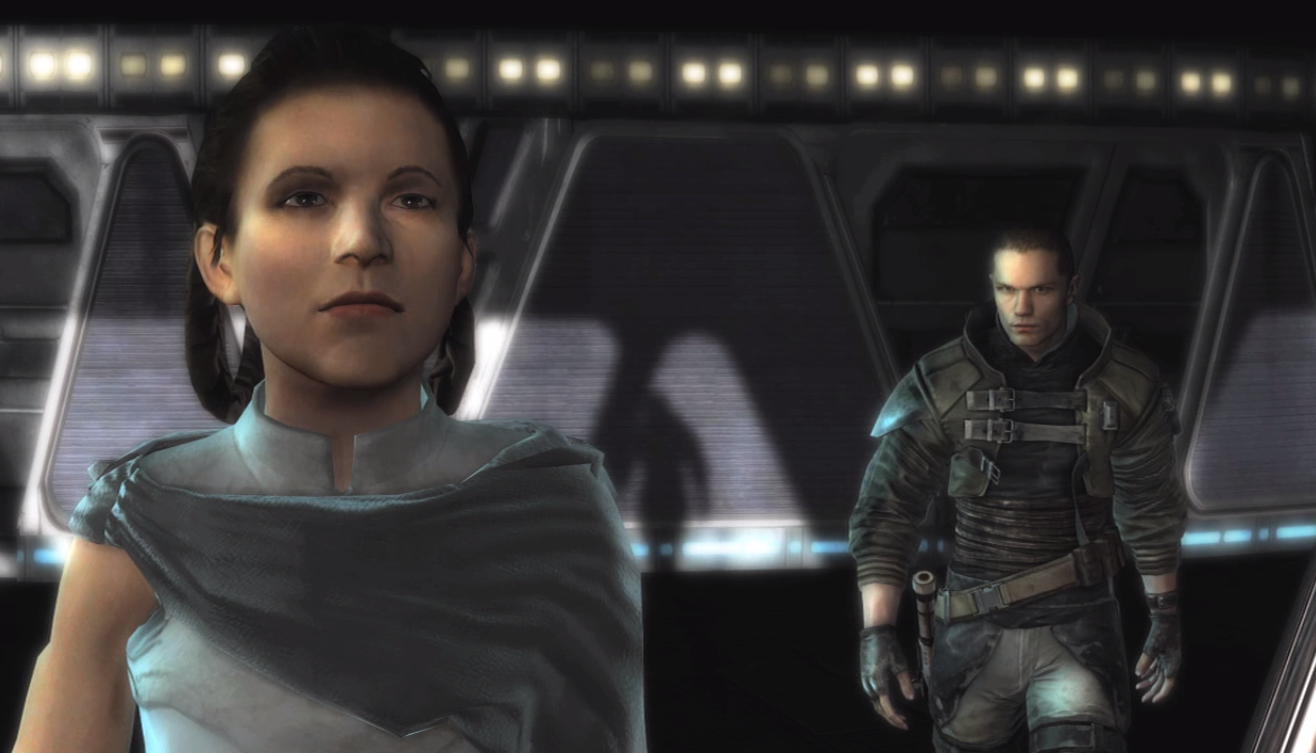 Starkiller meets Princess Leia Organa of Alderaan.