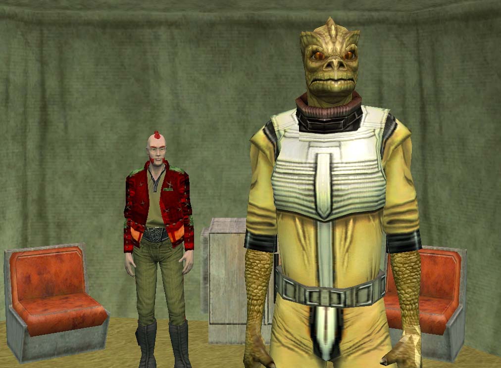 The captive Louis Bender with Bossk.