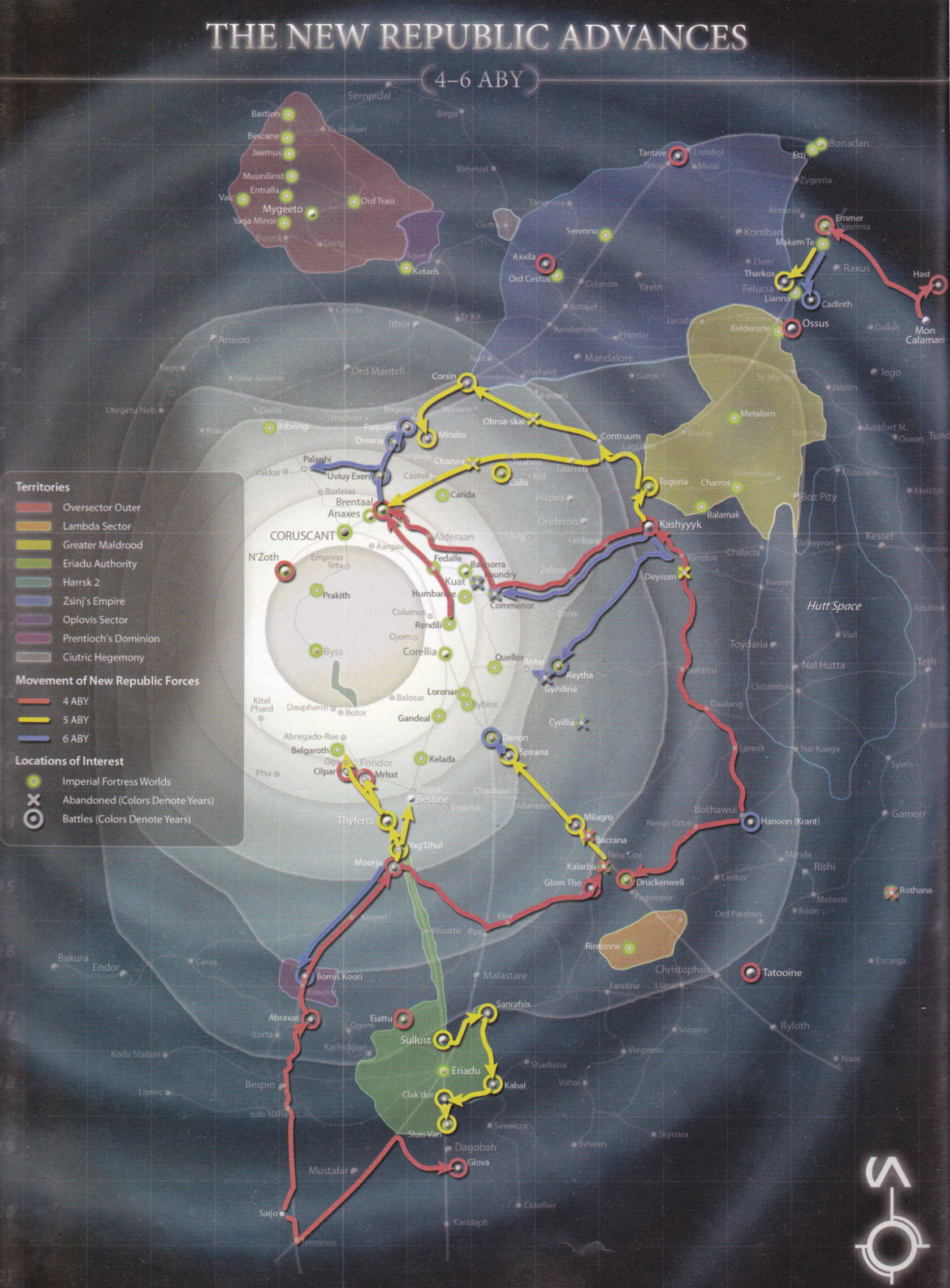 The New Republic's advance to the Core Worlds from 4 to 6 ABY.