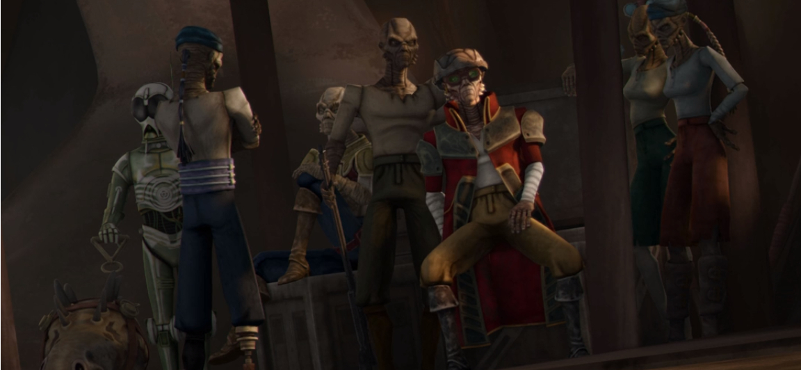 The Ohnaka Gang observes the Jedi