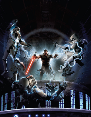 Galen Marek "Starkiller" wields his lightsaber and the Force on the cover of The Force Unleashed.