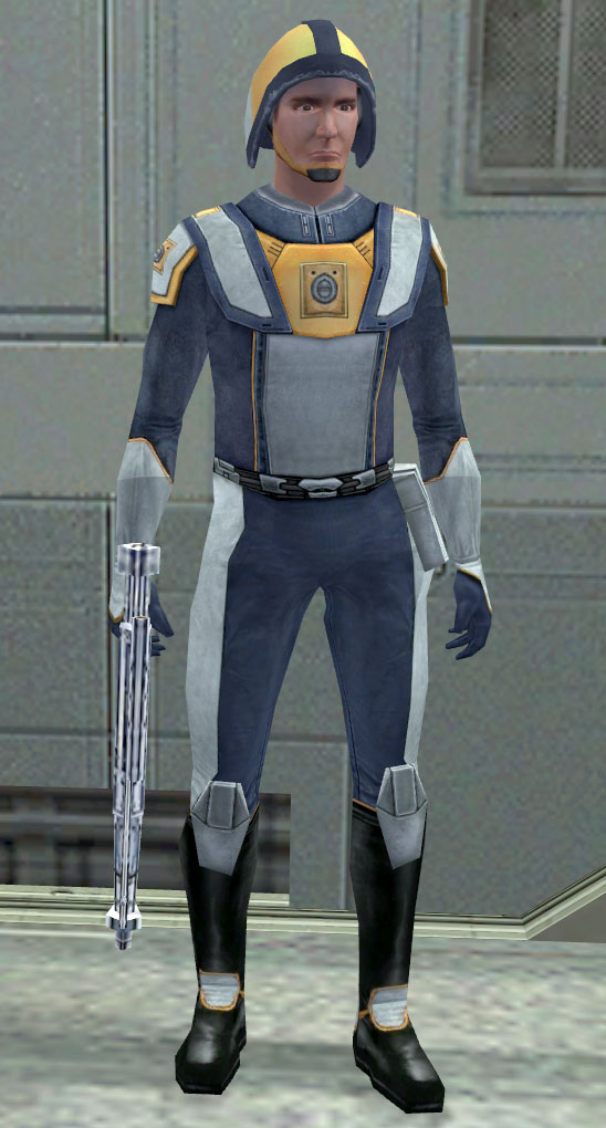 A TSF officer in full uniform