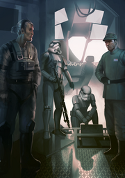 A smuggler being controlled by an  patrol