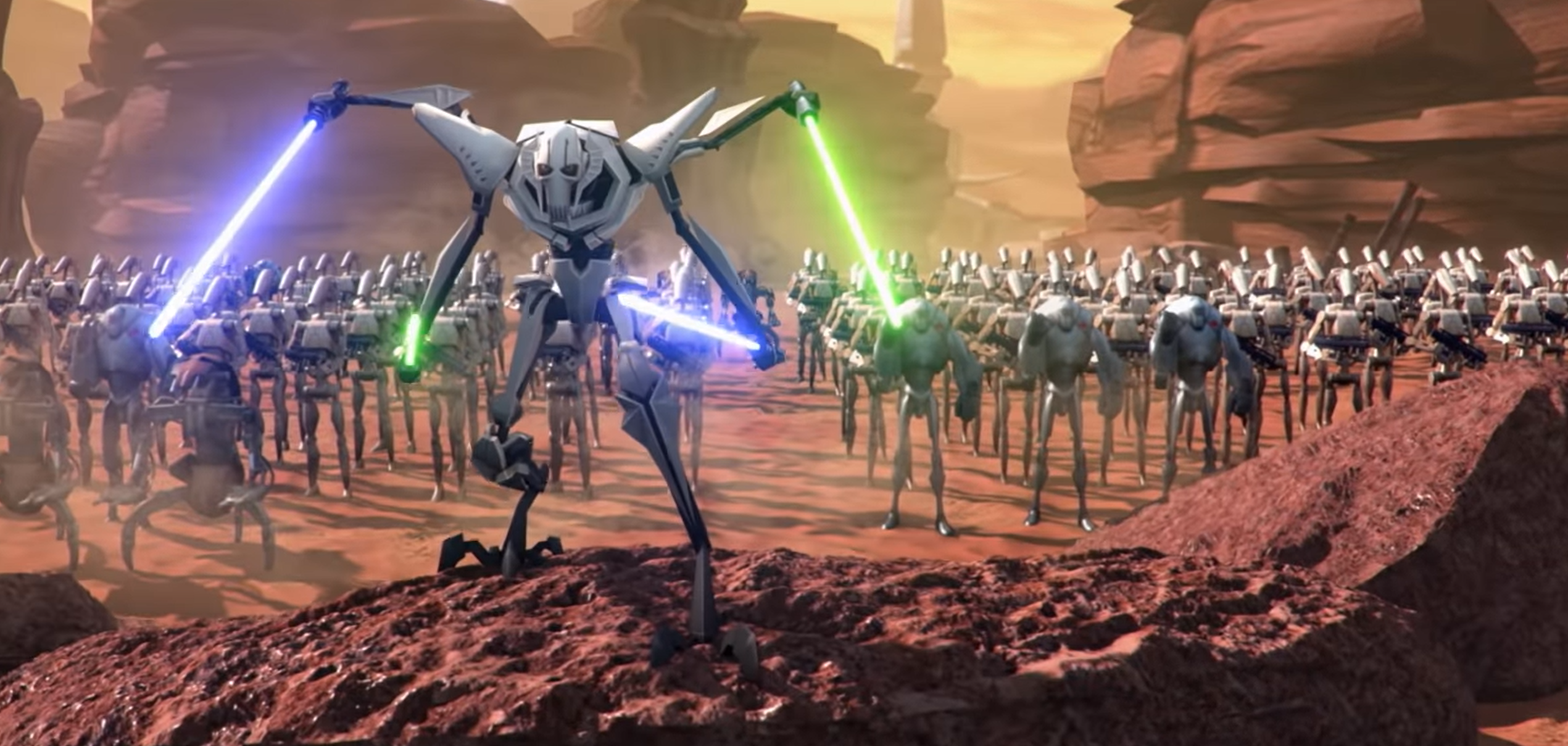 General Grievous was at the head of vast and powerful armies of battle droids.