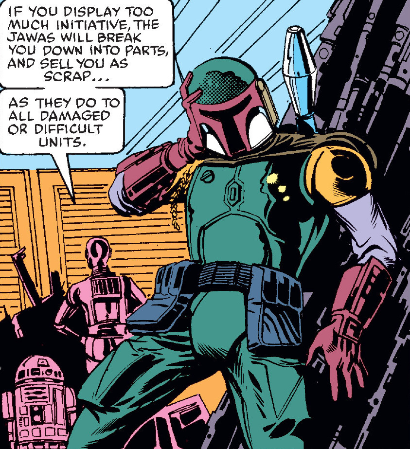 Fett waking up after escaping from the Sarlacc.