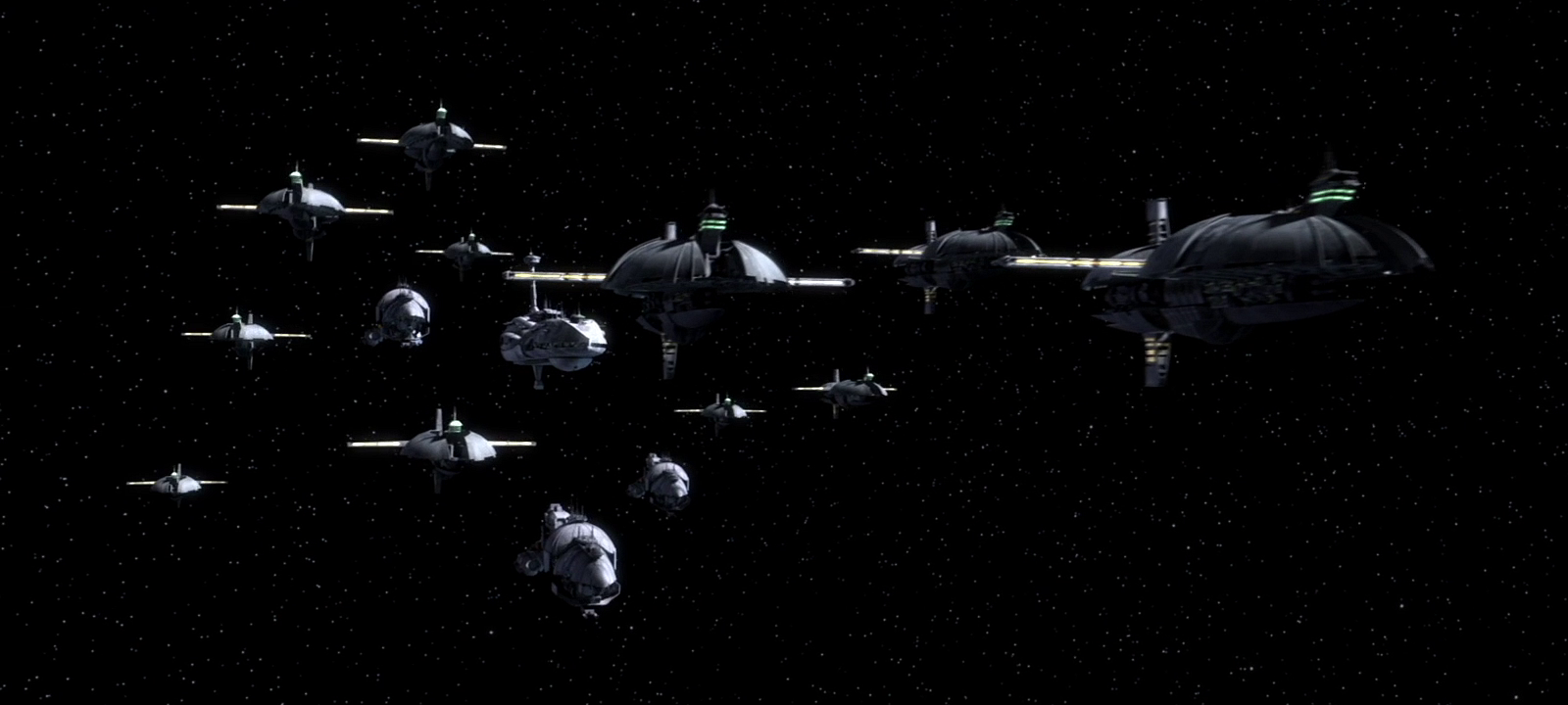 The Separatist fleet during the Battle of Kamino led by a Separatist dreadnought