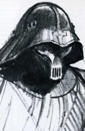 Concept art of Darth Vader's helmet