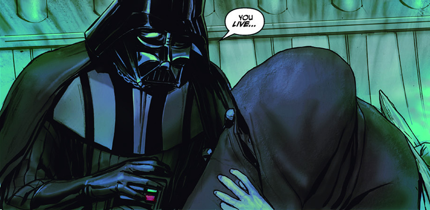 Darth Vader finds the dying Emperor.